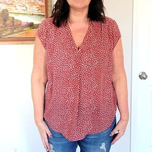 fun2fun mauve/ivory chiffon top